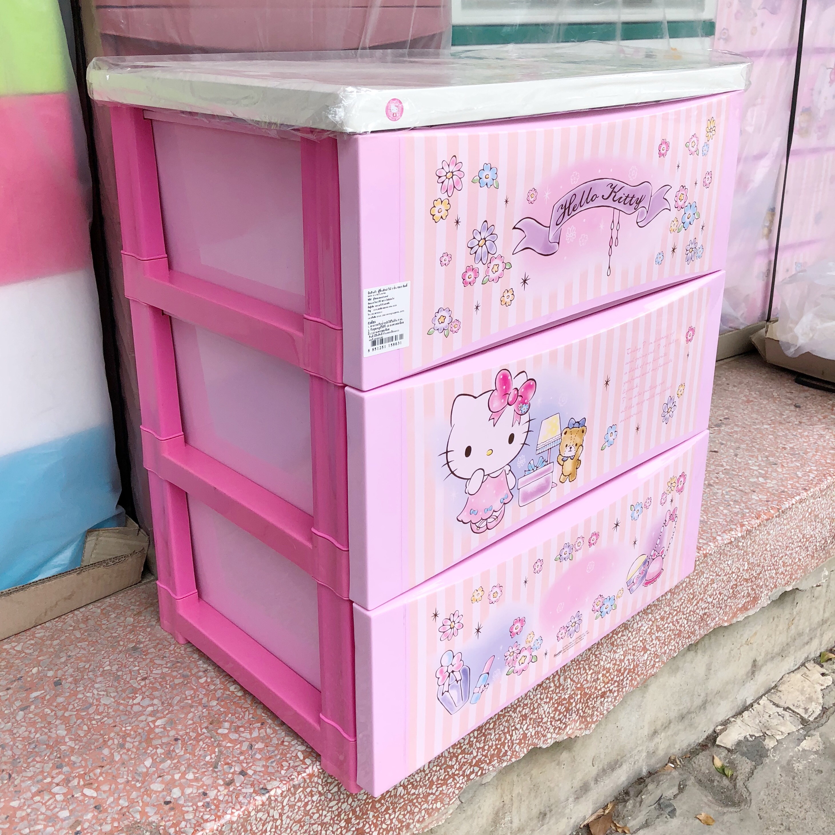 Small Evting ลิ้นชัก 3 ชั้น ใส่เสื้อผ้า 5803 ลาย Hello Kitty อย่าลืม !! กดติดตามร้าน "รับส่วนลดเพิ่ม" ลิ้นชักเก็บผ้า คิตตี้ ลิ้นชักเอนกประสงค์