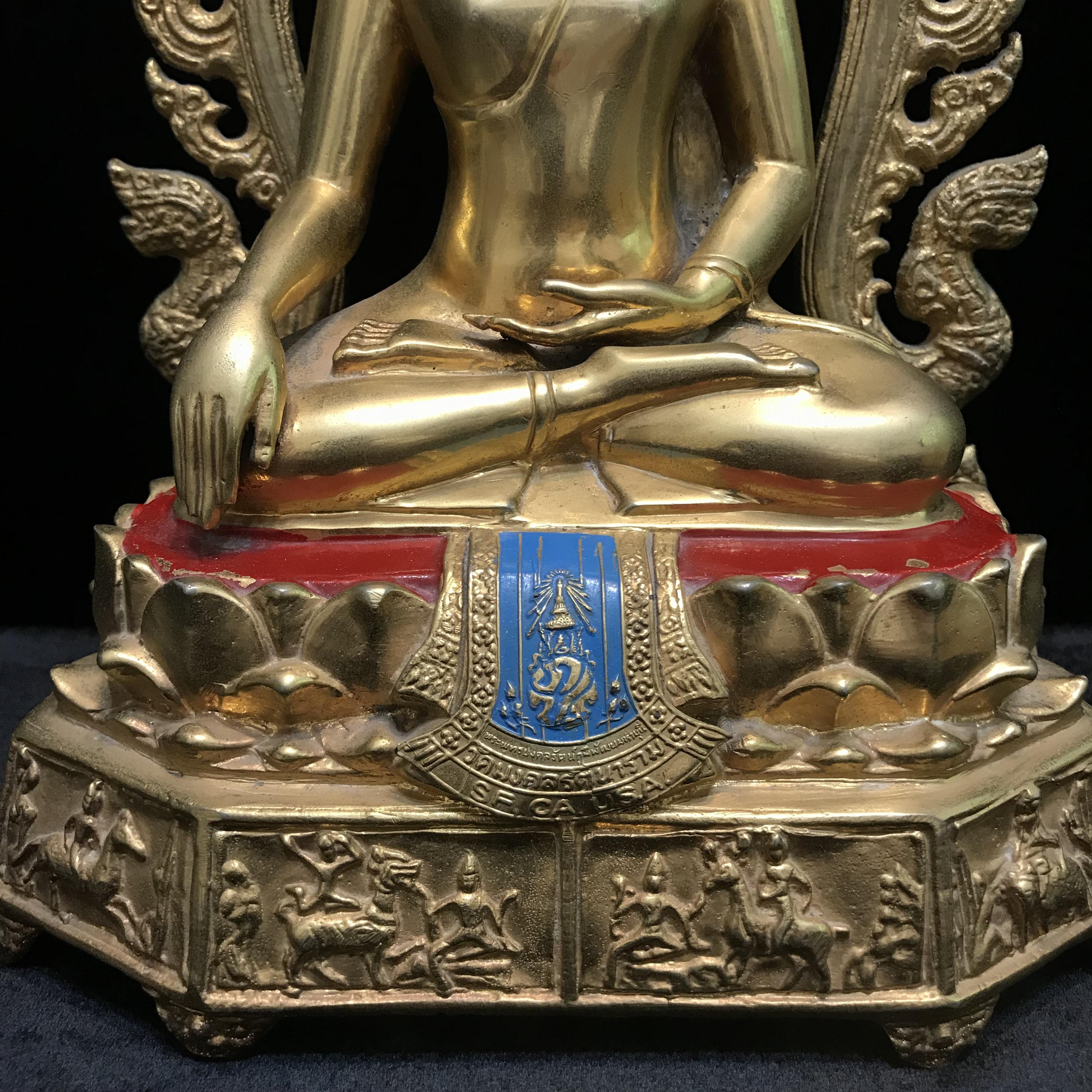 พระพุทธมงคลรัตนภูมิพัฒนมหามุนี ภปร. หน้าตัก 5นิ้ว(อาบทองคำ) วัดมงคลรัตนาราม วัดไทยในซานฟรานซิสโก สหรัฐอเมริกา ( Sanfrancisco USA.) ปี2523 (นิยมหายาก)