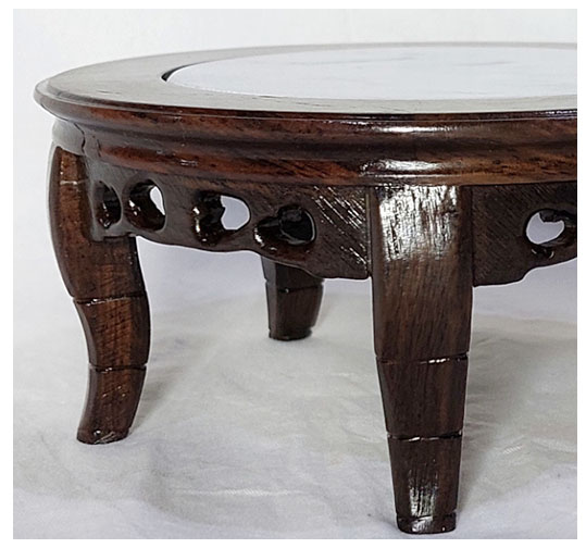 ฐานหรือกี๋ไม้สไตล์จีน 15cm หน้าท๊อปหินอ่อน ตัวละ