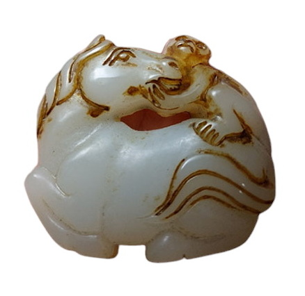 จี้หินสะสมสไตล์จีน -ลิงขี่ม้า การเลื่อนตำแหน่ง