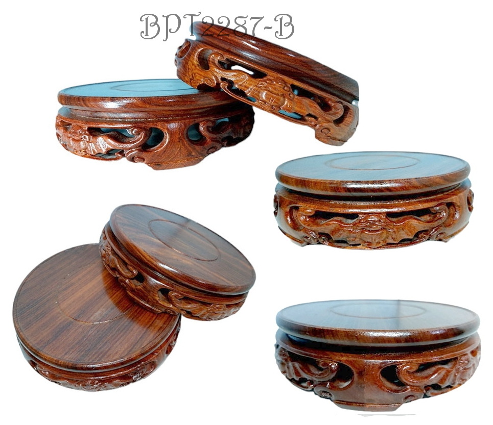 กี๋หรือฐานไม้สไตล์จีน ลายค้างคาว-BPT2287-