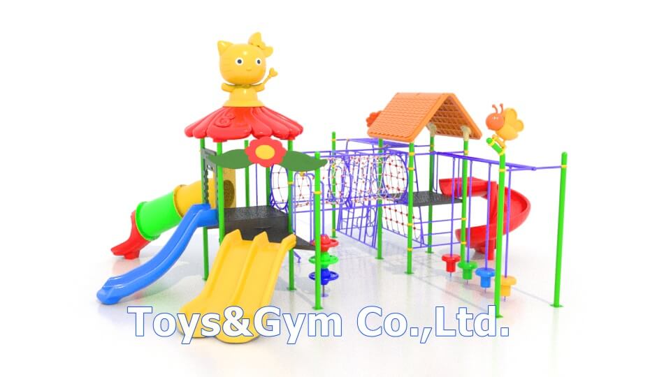 เครื่องเล่นสนามกลางแจ้ง ชุด Funny Kitty House