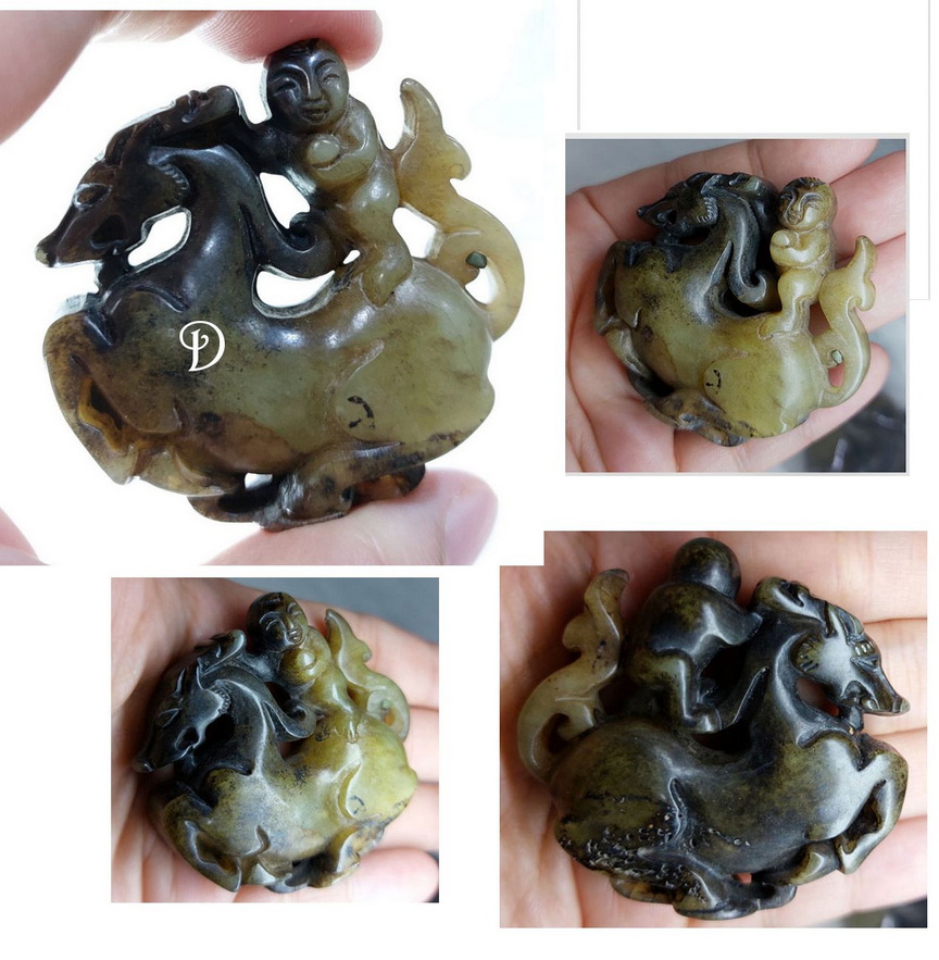 จี้หินสะสมสไตล์จีน งานเก่า-BPT033-