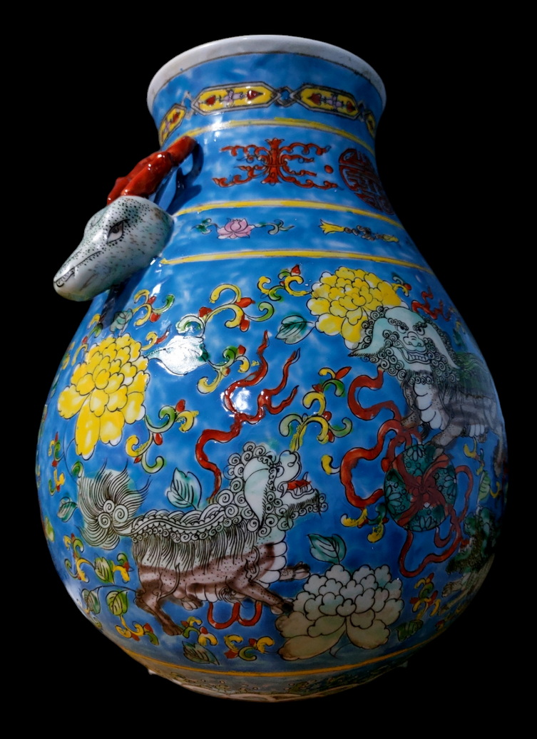 แจกันกระเบื้องกังไส สูง33cm