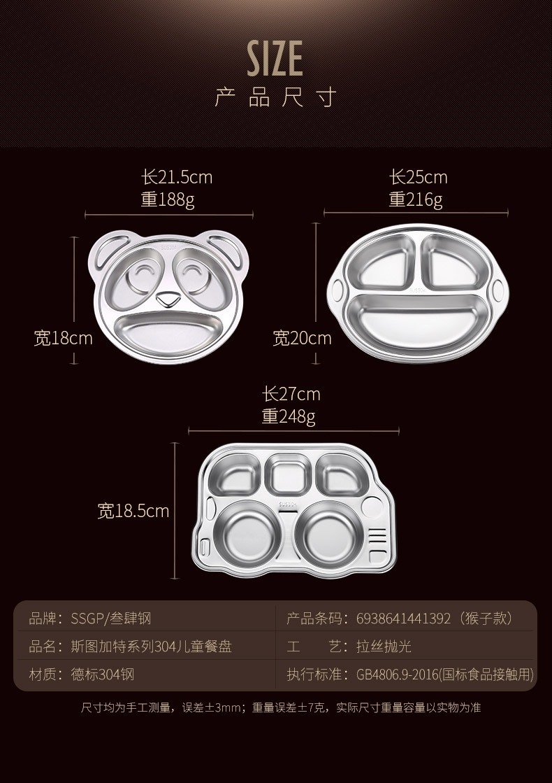 ถาดหลุมใส่อาหาร รูปการ์ตูน