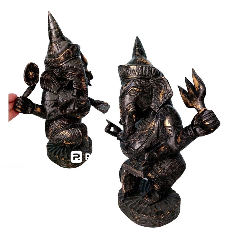 พิฆเนศไม้สัก ทำสี สูง 30cm