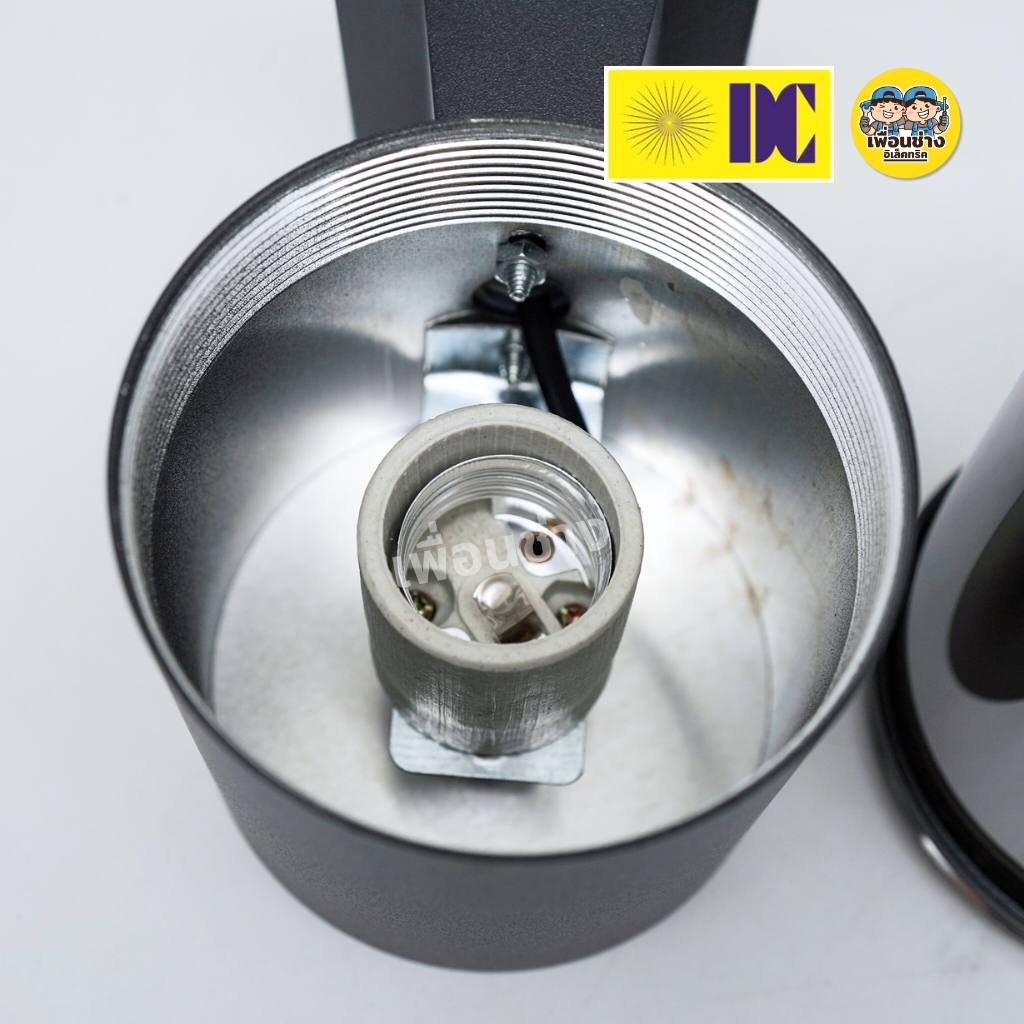 **สีเงิน** ยี่ห้อ DC รุ่น DCO-SZ203039-1-BK โคมไฟกิ่งภายนอก โคมไฟติดผนัง เฉพาะโคมไม่มีหลอดแถม ใช้หลอด E27 ทรงกระบอก ไฟผนัง โคมไฟกิ่ง ภายนอก กันน้ำ IP54