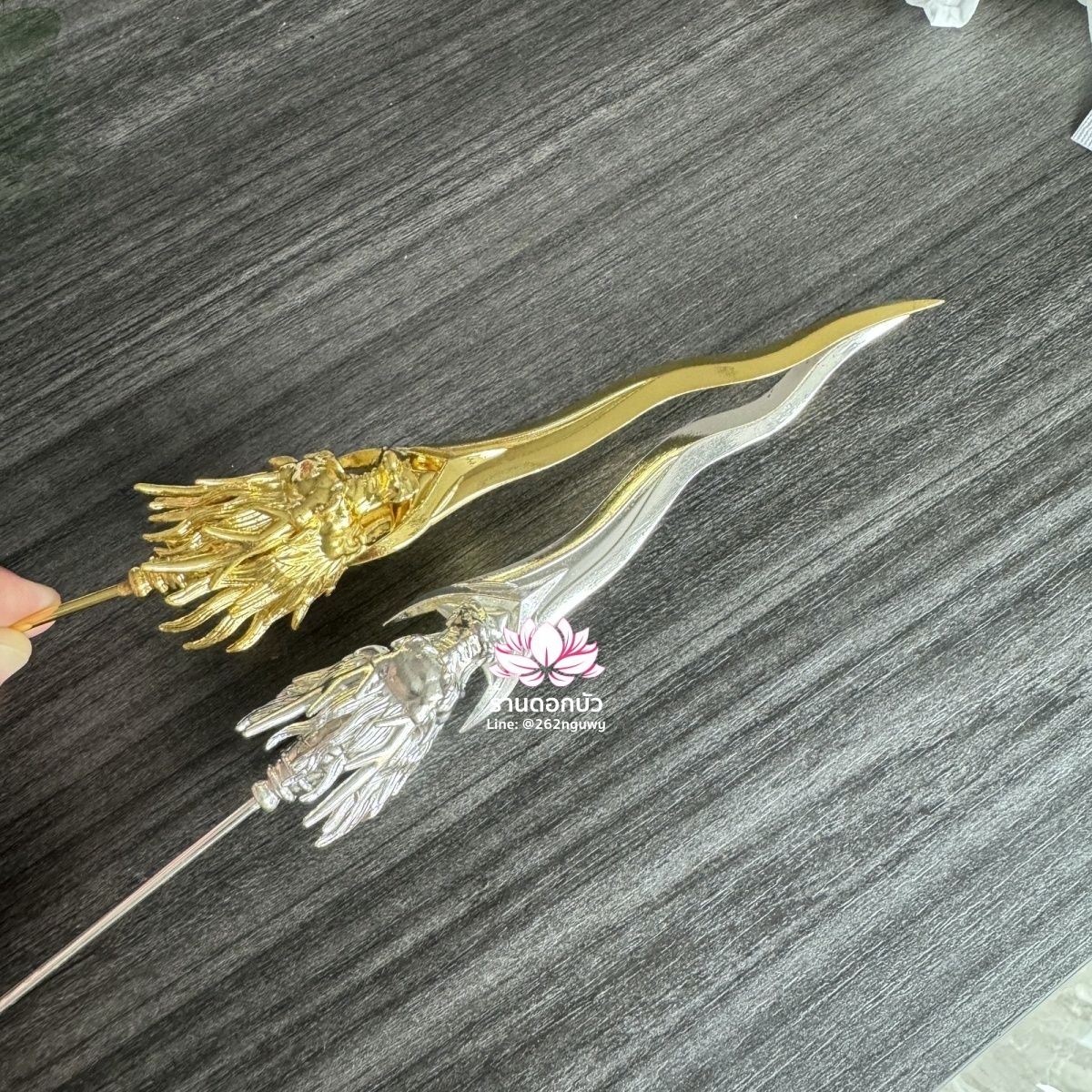 ทวนพร้อมห่วงนาจา สำหรับองค์พระกิมซิ้น อาวุธเทพเจ้านาจา หลี่โล่เฉี้ย จงตั๋นหง่วนโส่ย งานไต้หวันคุณภาพสูง