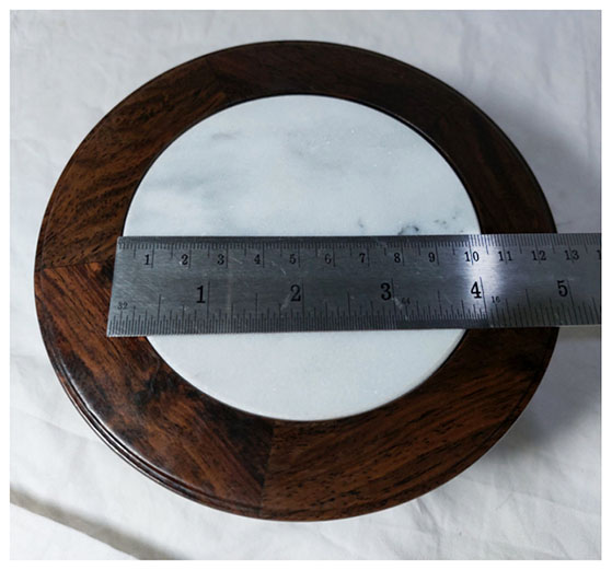 ฐานหรือกี๋ไม้สไตล์จีน 15cm หน้าท๊อปหินอ่อน ตัวละ