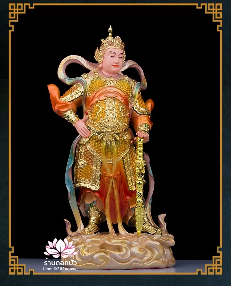 เทพเจ้ากวนอู และพระเวทโพธิสัตว์ (อุ่ยท้อผ่อสัก) งานเรซิ่นคุณภาพสูง ขนาด 12/16/19/26/36 นิ้ว