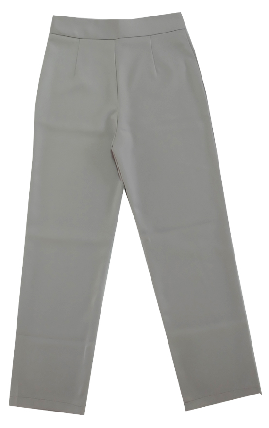 กางเกงขากระบอกเอวสูง ผ้าฮานาโกะ สีเทา Size 2XL 3XL