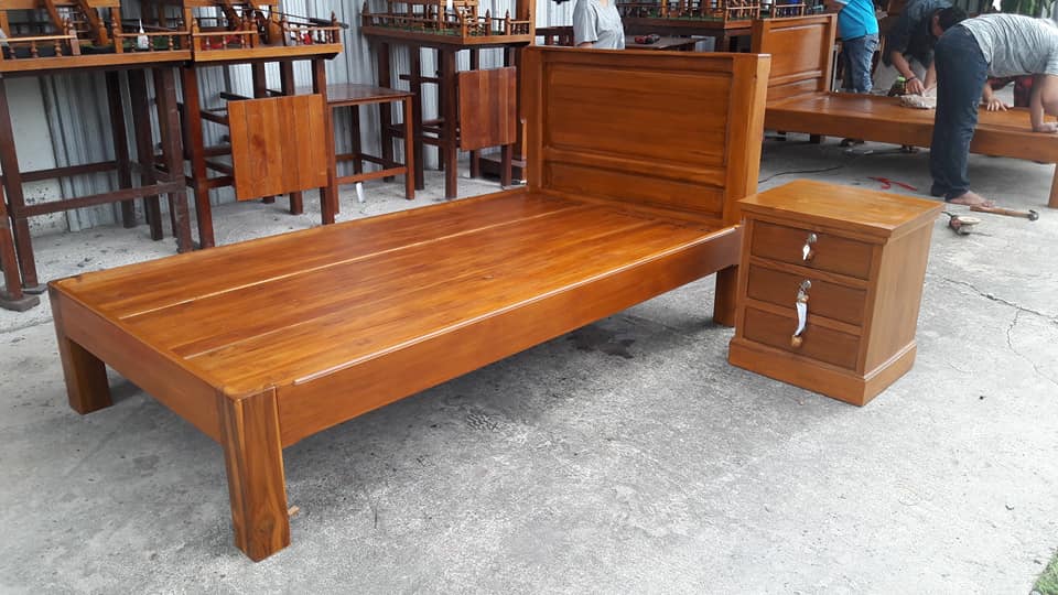 เตียง 3.5 ฟุต รุ่น เมดิสัน ( เต้าฟักตรง ท้ายโล้น 3.5 ฟุต )