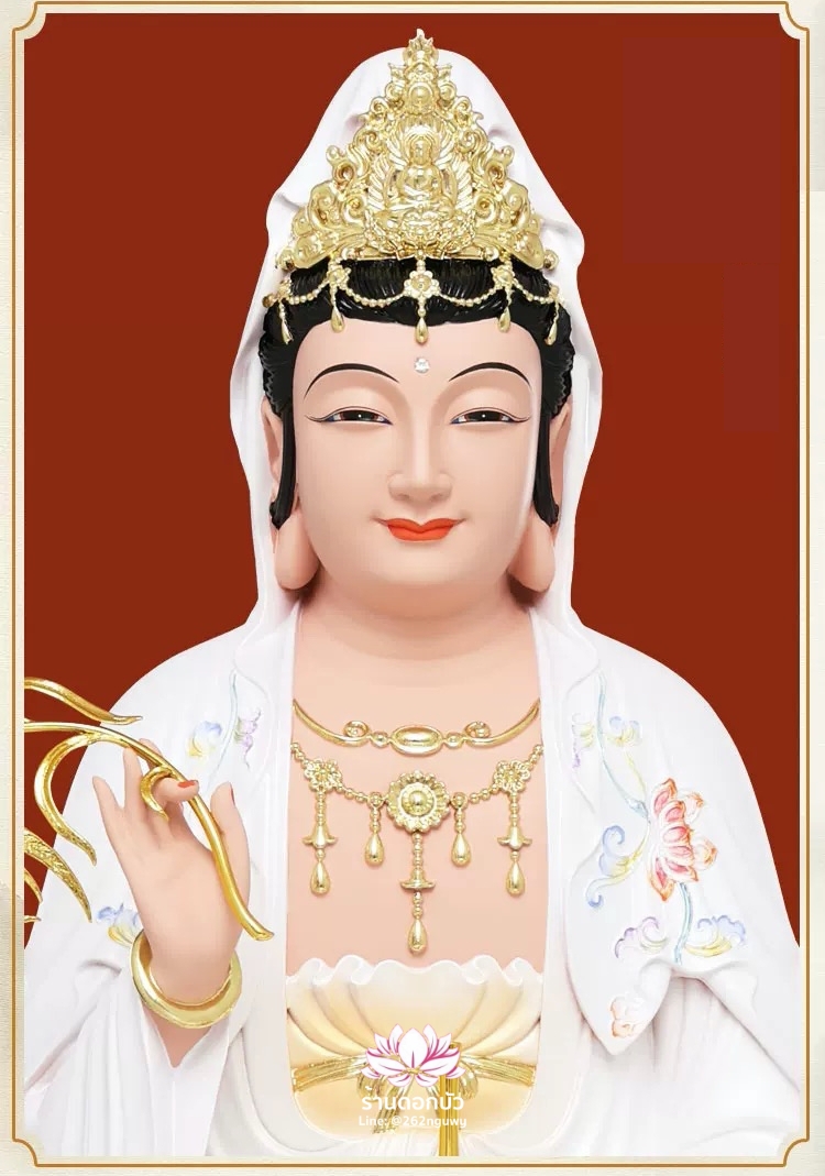 พระพุทธเจ้า (พระยูไล) พระโพธิสัตว์กวนอิม (กวนอิมผ่อสัก) พระมหาสถามปราปต์โพธิสัตว์ (ไต่ซีจี่ผ่อสัก) งานเรซิ่น ขนาด 12/16/19 นิ้ว