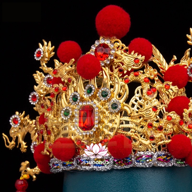 หมวกประดับมังกร หมวกเทพฝ่ายชาย หมวกองค์พระชาย หมวกพระจีน หมวกกิมซิ้น หมวกเทพเจ้าจีน