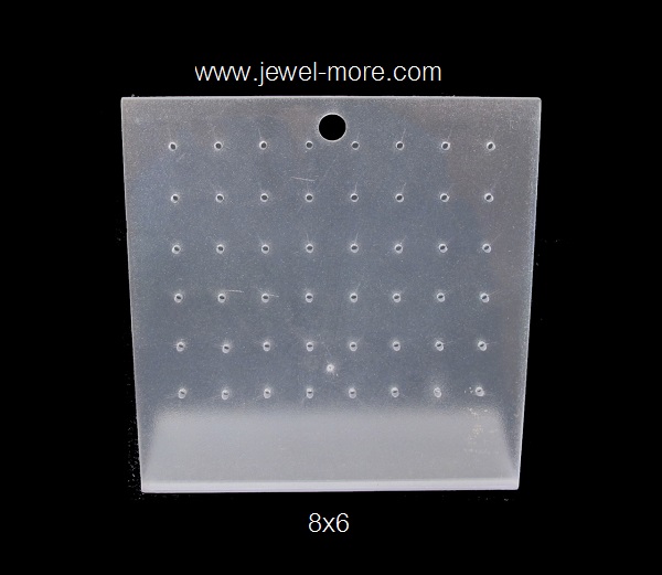 (โหล) แผงโชว์ต่างหู stud 24 คู่ (8x6 รู) (สีดำ, ขาวขุ่น)