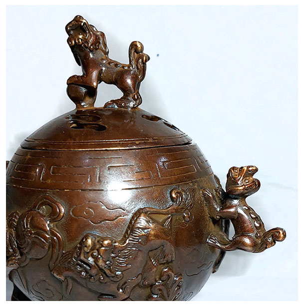 เตากำยาน กระถางกำยาน กระถางธูป ทองเหลืองสไตล์จีน