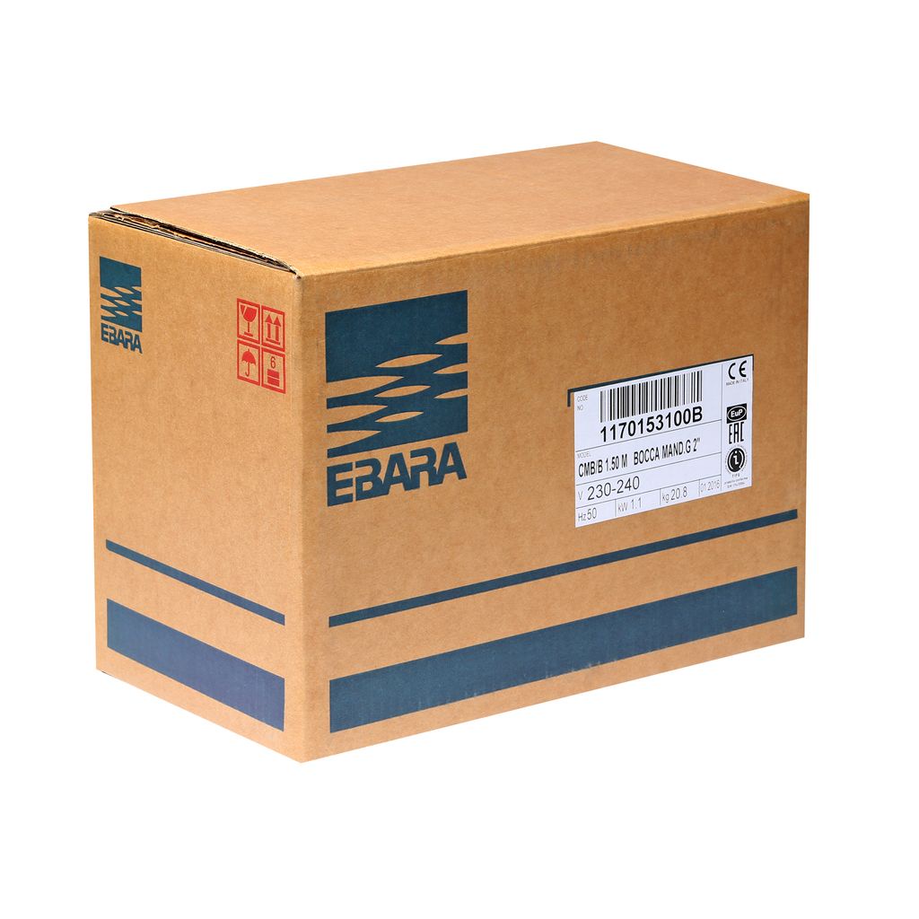 ยี่ห้อ EBARA CMB-1.50M ปั๊มหอยโข่ง (1.5 HP 2สาย) การรับประกัน 1 ปี ผลิตที่ประเทศอิตาลี