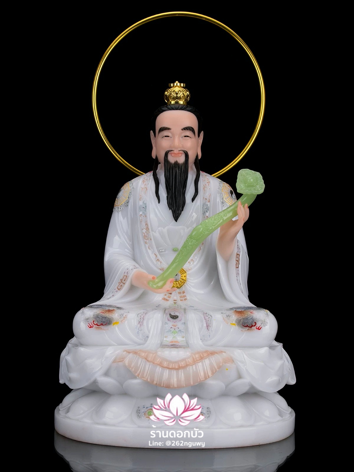 ศาสดาเต๋า ซำเช้งเต๋าจ้อ โตเต็กเทียนจุน หรือไท่ส่องโล้กุ๊น หง่วนซี่เทียนจุน เล็งโป้เทียนจุน งานหินอ่อนคุณภาพสูง ขนาด 12/16/19/26 นิ้ว