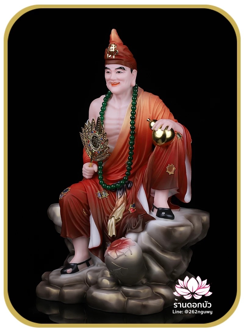 พระอรหันต์จี้กง เต้าจี้ฉานซือ งานหินอ่อนคุณภาพสูง ขนาด 12/16/19/26 นิ้ว