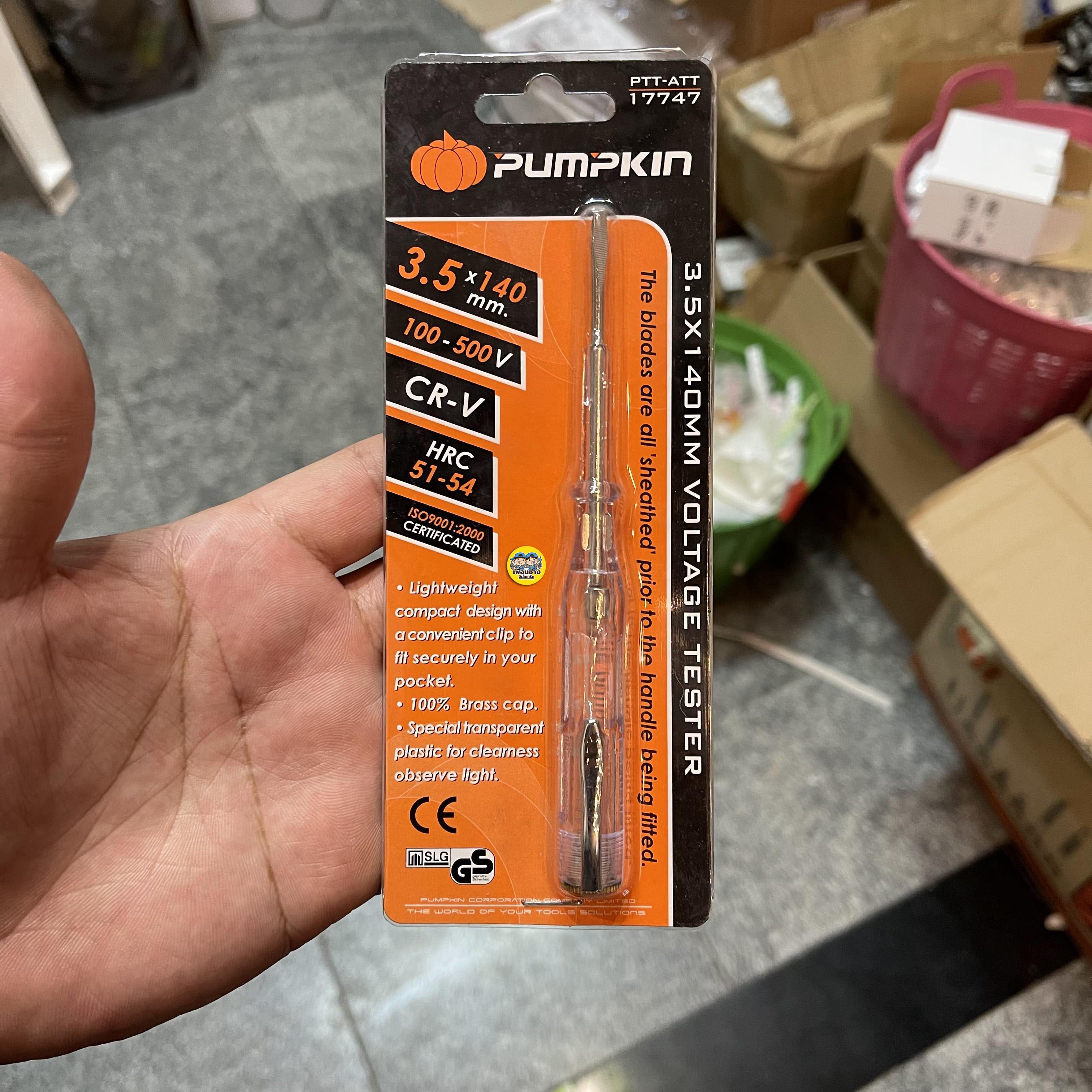 17747 ไขควงวัดไฟ Pumpkin ไขควงลองไฟ CR-V พัมคิน ไขควง เช็คแลมป์ ไขควงเช็คไฟ เช็กแลมป์