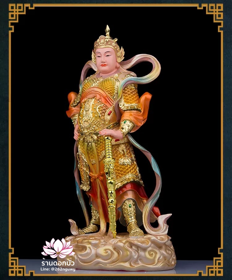 เทพเจ้ากวนอู และพระเวทโพธิสัตว์ (อุ่ยท้อผ่อสัก) งานเรซิ่นคุณภาพสูง ขนาด 12/16/19/26/36 นิ้ว