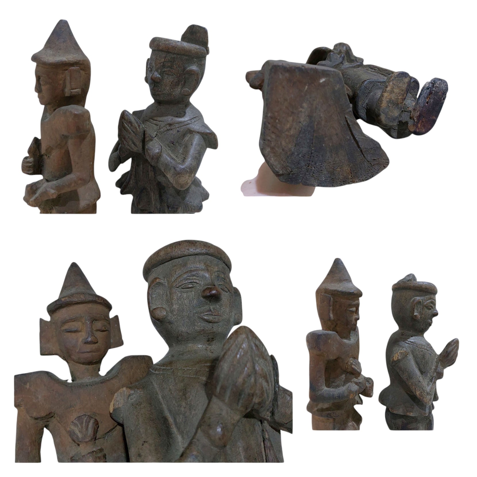 ตุ๊กตาไม้เก่าศิลป์พม่า งานเก่า ขายแยก