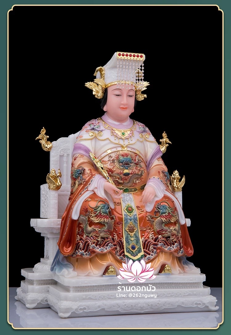 หม่าโจ้ว ม่าจ้อโป๋ เทียนส่งเซ่งโบ้ เทียนโหวเซี่ยบ้อ งานหินอ่อนคุณภาพสูง ขนาด 12/16/19 นิ้ว