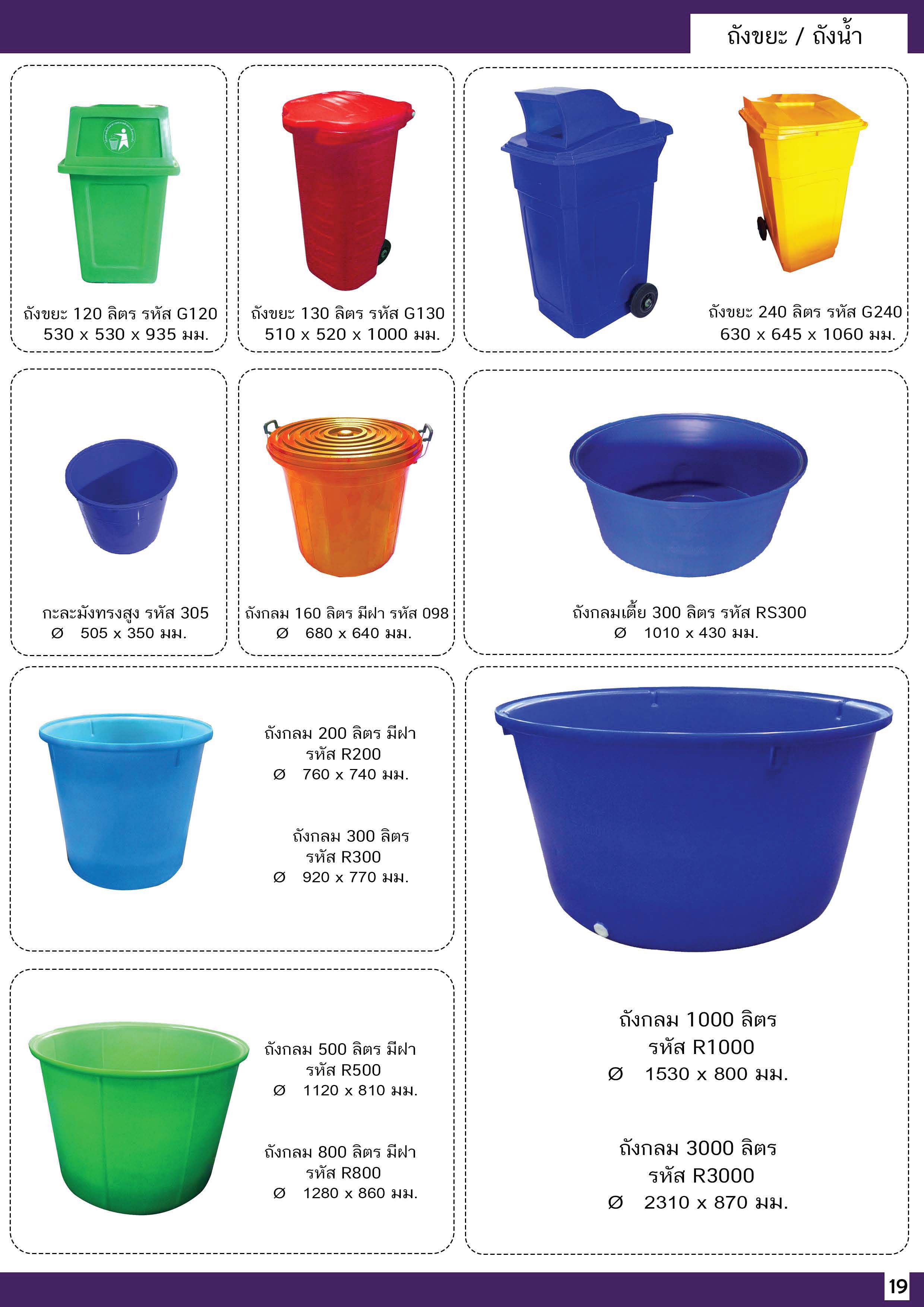 ถังกลมปากกว้าง RS300/8 ทรงเตี้ย