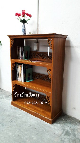 ชั้นวางหนังสือ 4 ชั้น ลายมังกร