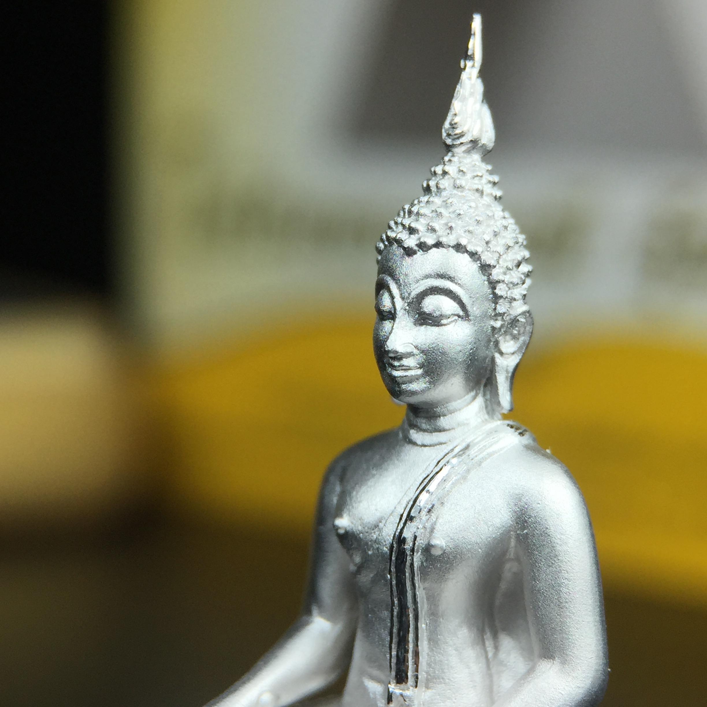 พระพุทธรูปคุ้มเกล้าฯ ภปร.(ใต้ร่มพระบารมี คุ้มเกล้า) 60ปี โรงพยาบาลภูมิพลฯ พ.ศ.2552 เนื้อเงิน ชุบทองคำขาว(พิมพ์ใหญ่ขนาด 35.5*24 มม.)สภาพสวยเดิมพร้อมกล่องบรรจุเดิม ตอกโค๊ดหมายเลขกำกับ หายาก(1ใน5000 องค์)