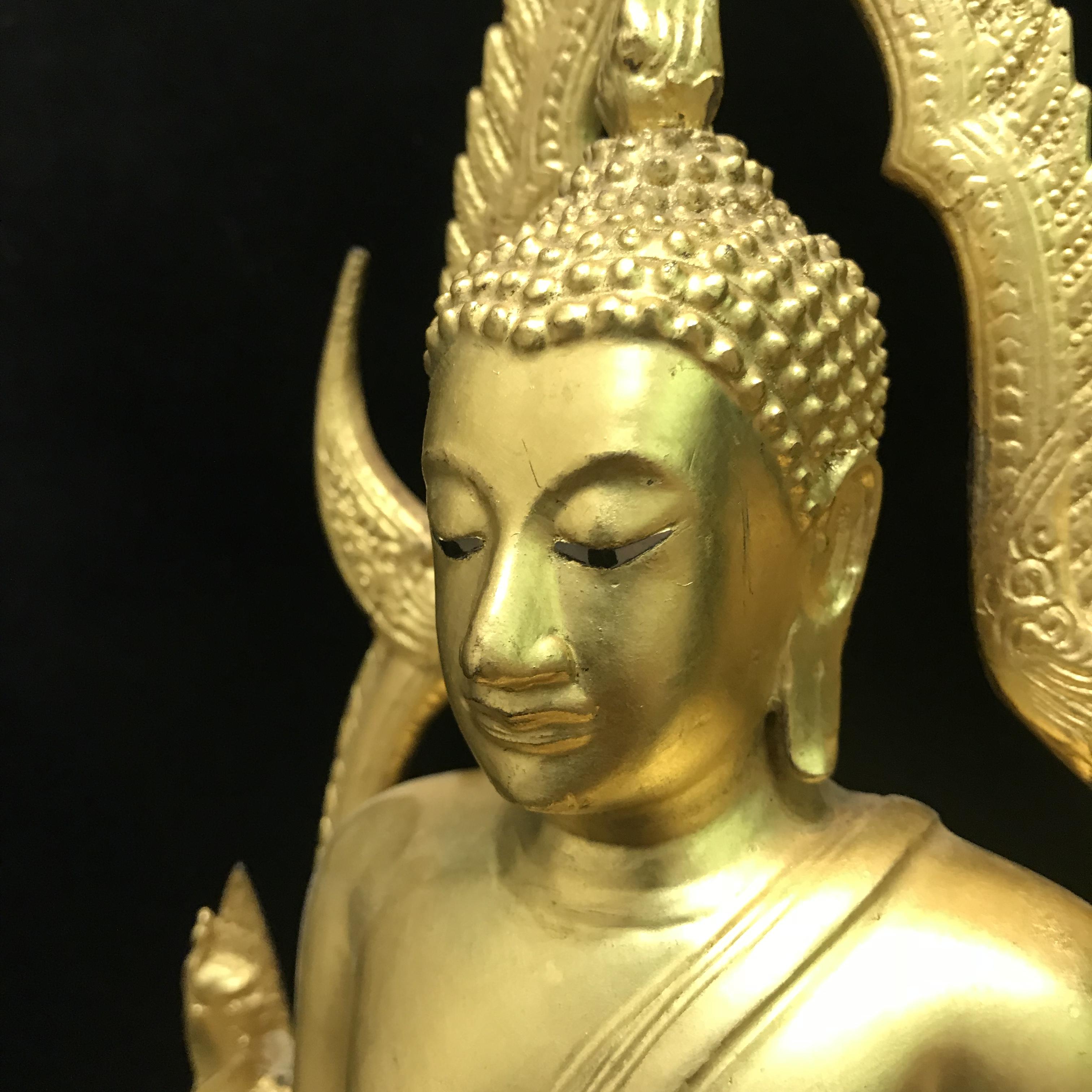 พระพุทธชินราช มวก วัดเบญจมบพิตร ปี 2519 หน้าตัก 5.9 นิ้ว หล่อดินไทย ปิดทองเดิม(ในหลวงรัชกาลที่9และราชินีเสด็จฯเททอง)