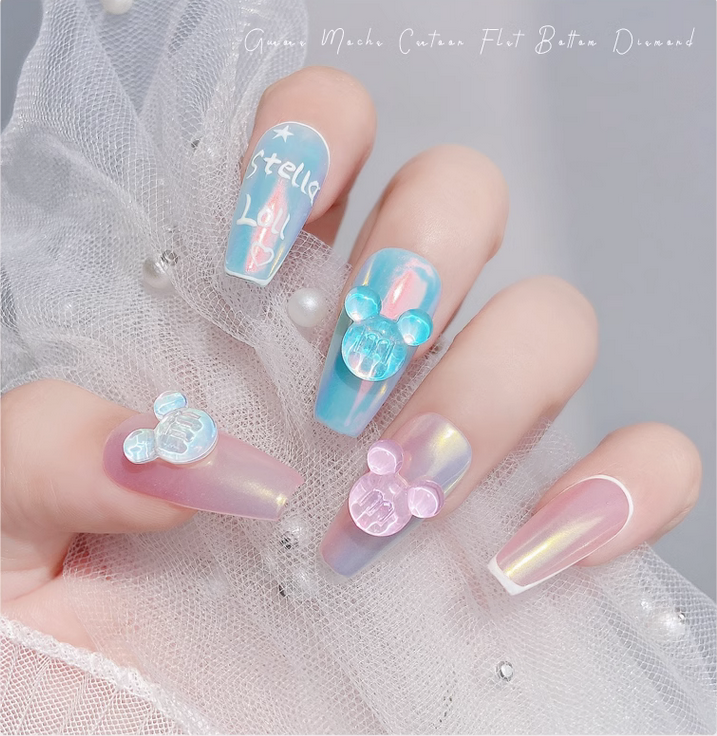 SKU-01071 ชุดแต่งเล็บ โลมา หัวหมีM หมี ( 20 ชิ้น )