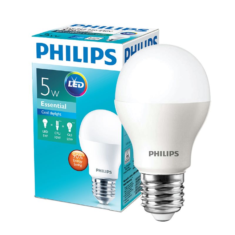 Philips หลอดไฟแอลอีดี บับ รุ่น Essential Bulb ขนาด 5 วัตต์ Philips แสงเดย์ไลท์