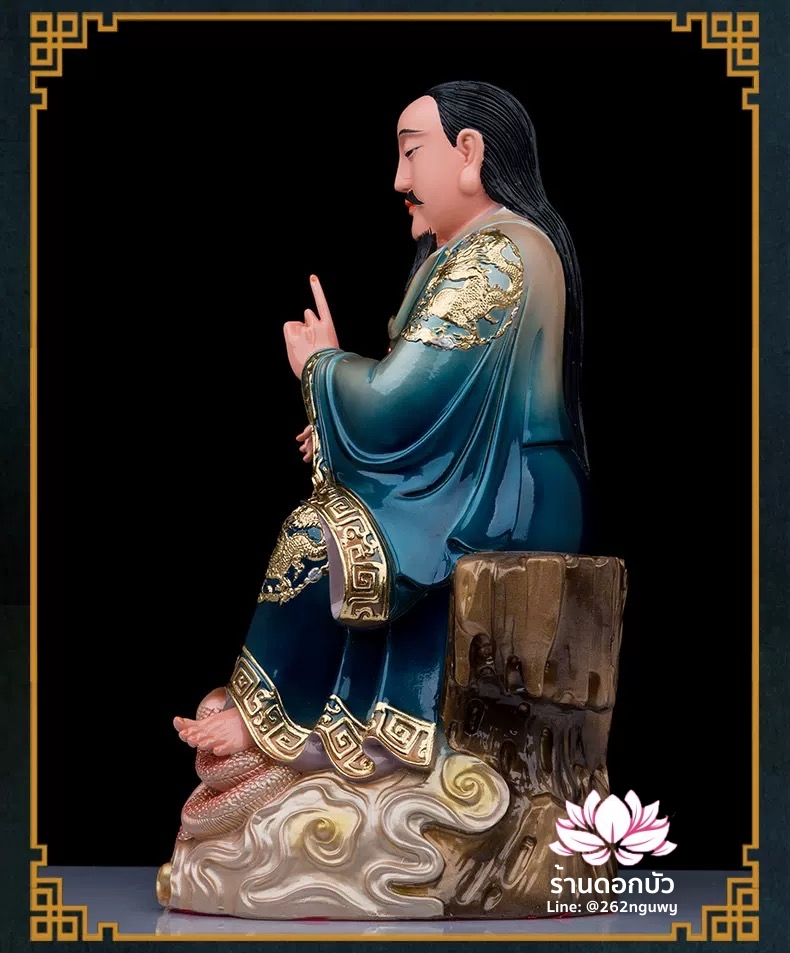 เฮี่ยนเที้ยนซ่งเต่ ตั่วเหล่าเอี๊ย หรือเจ้าพ่อเสือ ปางประทับนั่งเหยียบงูและเต่า ขนาด 12/16/19 นิ้ว