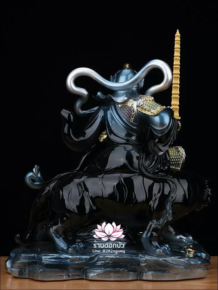 บู๊ไฉ่ซิงเอี๊ย ไฉ่ซิงเอี๊ยปางบู๊ จ้าวกงหมิง ปางประทับนั่งเสือ งานเรซิ่น ขนาด 12/16/19/26 นิ้ว