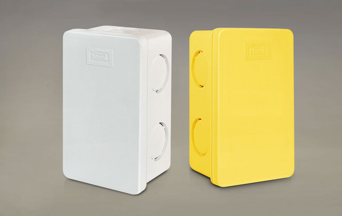 ** 1ชิ้น ** NANO กล่องพักสาย สีเหลือง สีขาว 4x4 2x4 บ็อกพักสาย พักสาย