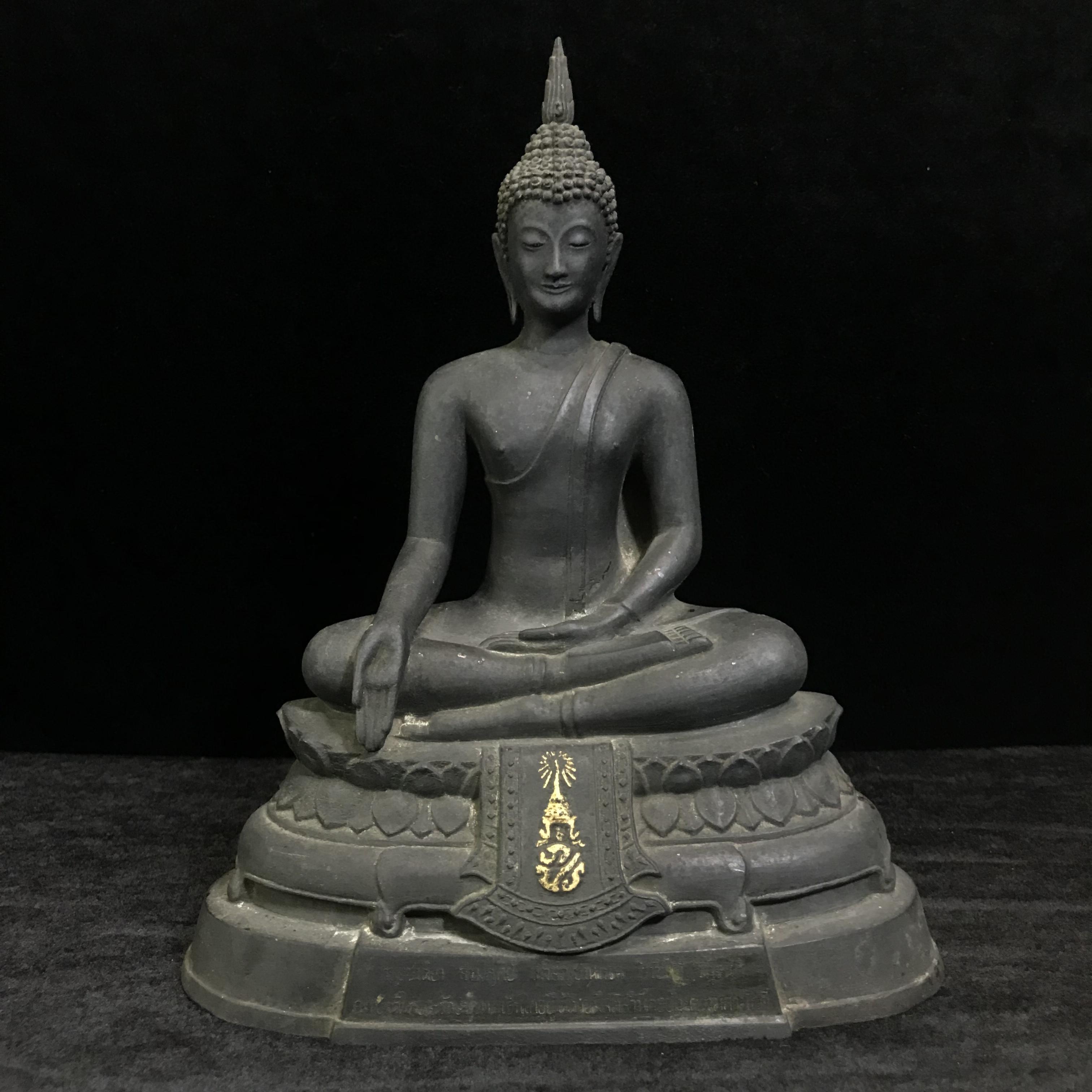 พระพุทธรูปบูชา ภปร ปี2508 วัดบวรนิเวศวิหาร บล็อกหนังไก่ หน้าตัก5นิ้ว(ที่สุดของพระบูชา ภปร วัดบวร)