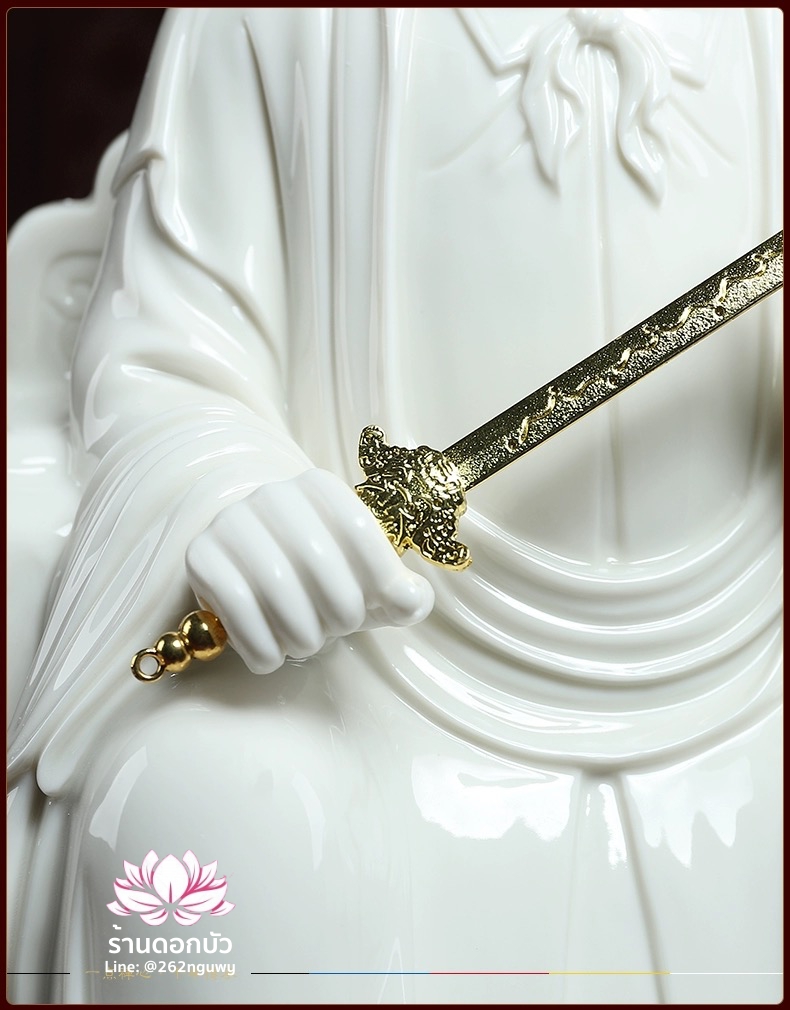 เตียวเทียนซือ เตียวฮู้เทียนซือ จางเทียนซือ ปางนั่งบัลลังก์ งานกระเบื้องฮกเกี้ยน ขนาด 14 นิ้ว