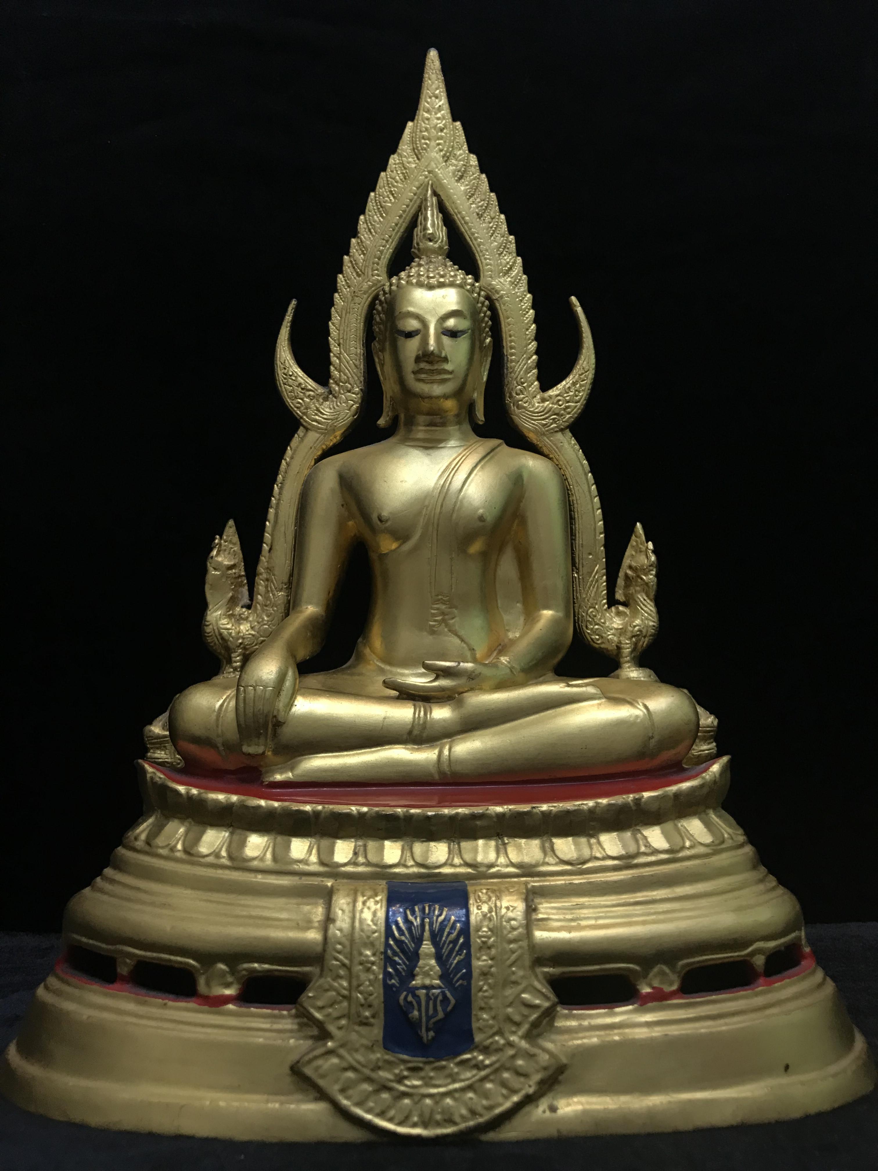 พระพุทธชินราช มวก วัดเบญจมบพิตร ปี 2519 หน้าตัก 5.9 นิ้ว หล่อดินไทย ปิดทองเดิม(ในหลวงรัชกาลที่9และราชินีเสด็จฯเททอง)