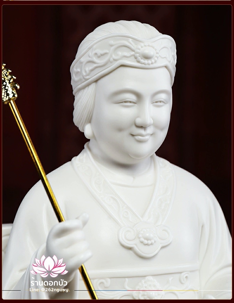 อ๋องโบ้เหนียวเหนียว กิมบ้อหงวนกุน หรือซีหวังหมู่ ปางประทับนั่งบัลลังก์ ขนาด 12 นิ้ว