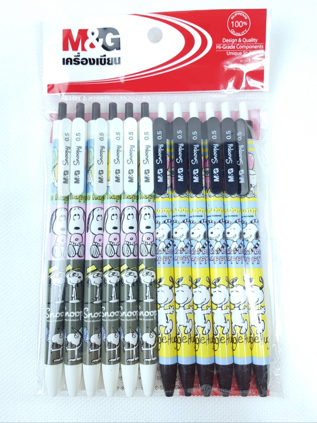 Small Evting ปากกาลูกลื่นลายการ์ตูนสนูปปี้ หัว0.5 มม. แพ็ค12ด้าม (เลือกลายได้) สีน้ำเงิน ปากกาเจล ปากกาลูกลื่น เครื่องเขียน