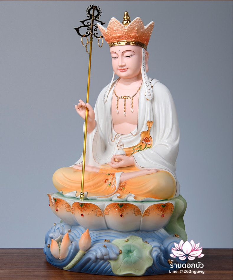 พระพุทธเจ้า (พระยูไล) พระโพธิสัตว์กวนอิม (กวนอิมผ่อสัก) พระกษิติครรภโพธิสัตว์ (ตี่จั่งอ๊วงผ่อสัก) และพระศรีอริยเมตไตรย (หมีเล่อฝอ) ขนาด 12/16/19 นิ้ว