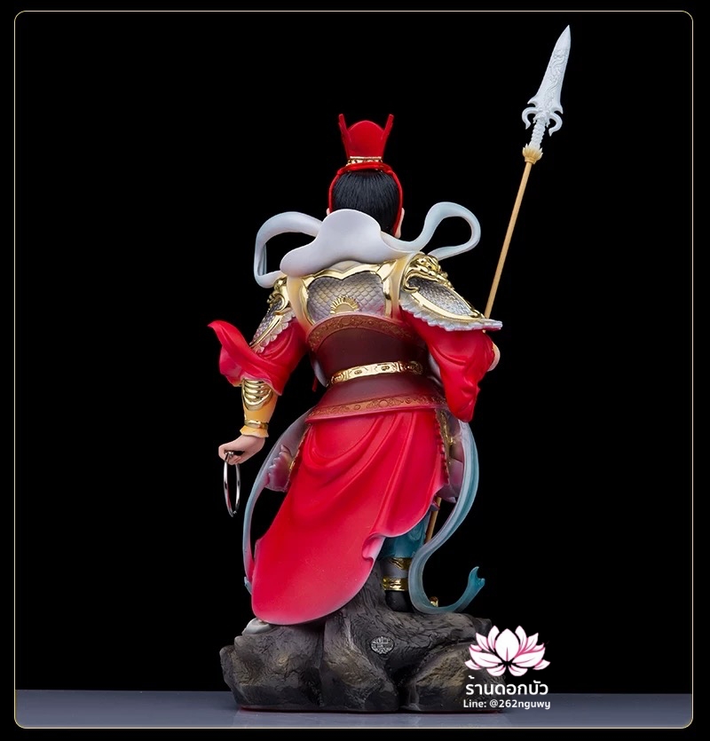 เทพเจ้านาจา หลี่โลเฉี้ย จงตั๋นหง่วนโส่ย ปางประทับยืนเหยียบวงล้อ งานเรซิ่นคุณภาพสูง ขนาด 12/16 นิ้ว