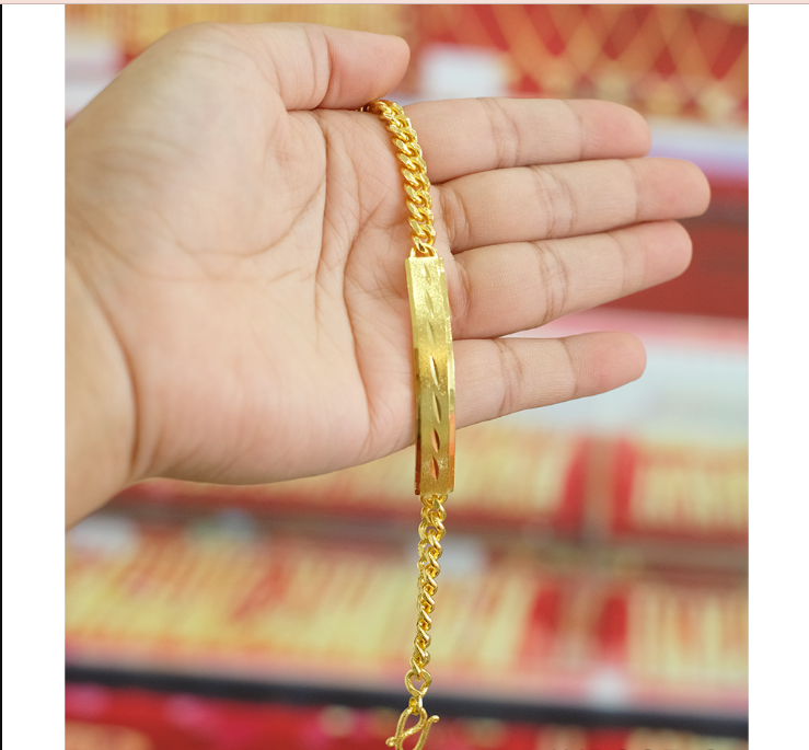 สร้อยข้อมือ เลสแบนตัดลาย 1 บาทรหัส 905