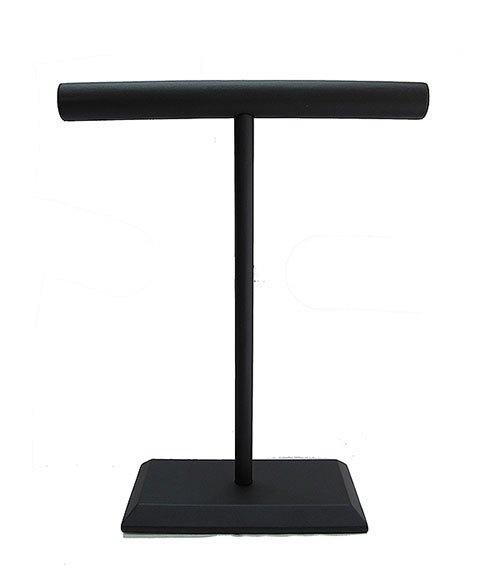 ที่แขวนสร้อยคอหุ้มหนัง สีดำ ทรง T-bar ตั้งหน้าร้าน ใส่ตู้โชว์