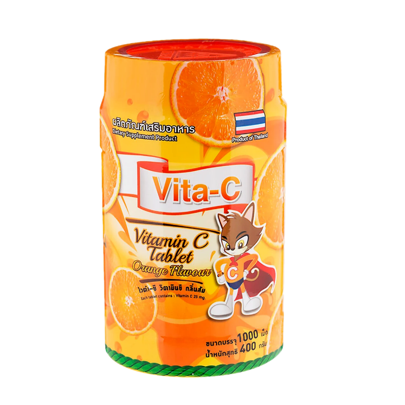 Vita-c วิตามินซีรสส้ม 1,000 เม็ด