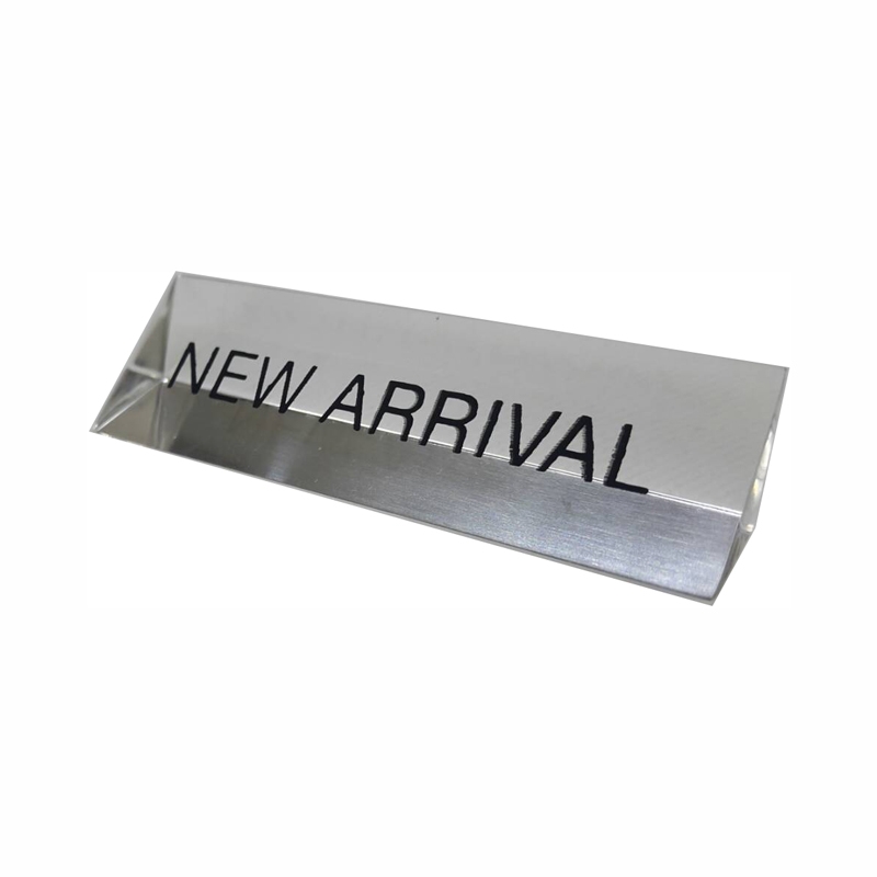 ป้ายอะคริลิกสามเหลี่ยมแท่ง NEW ARRIVAL