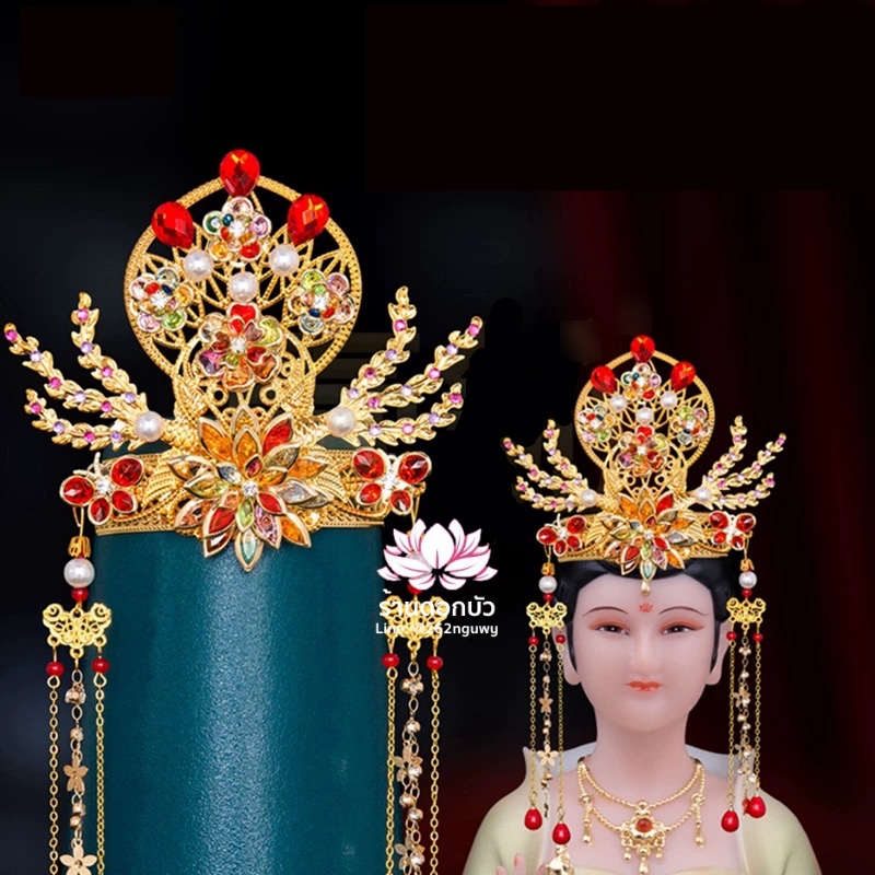 หมวกเทพเจ้าฝ่ายหญิง หมวกเทพนารี หมวกเทวนารี หมวกเจ้าแม่ หมวกพระหญิง หมวกกิมซิ้น หมวกพระจีน