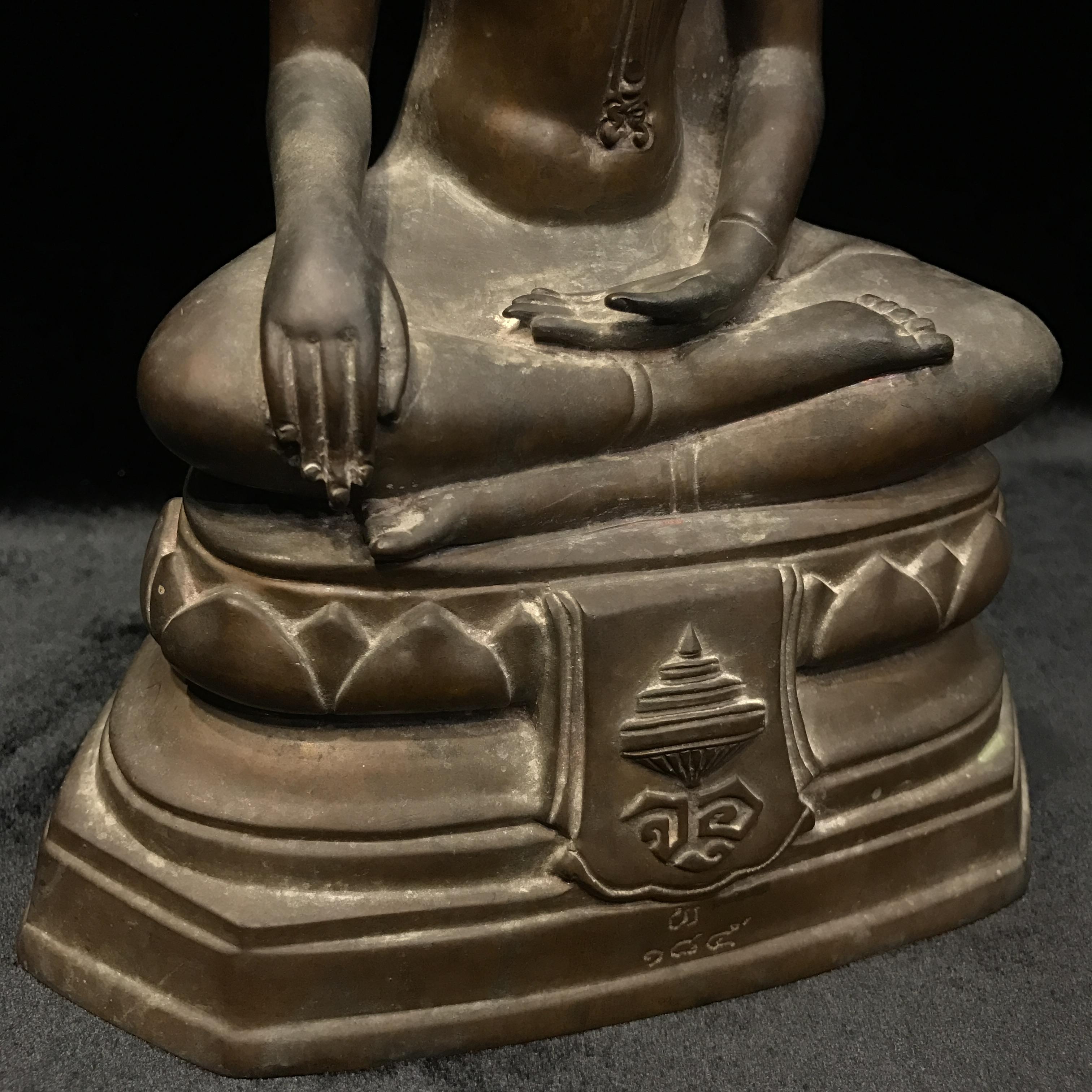 พระพุทธรูปบูชาวชิรมงกุฏ(อักษรย่อ จอุ)วัดมกุฏกษัตริยาราม ปี2511 หน้าตัก 5นิ้ว