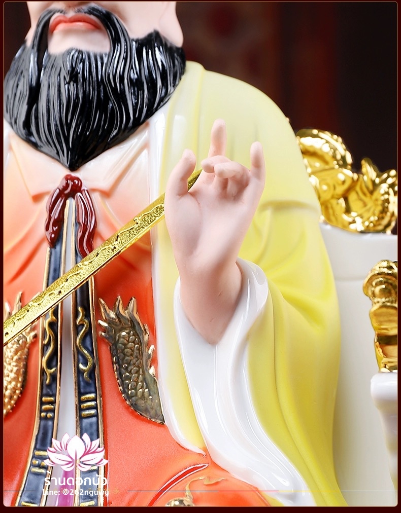 เตียวเทียนซือ เตียวฮู้เทียนซือ จางเทียนซือ ปางนั่งบัลลังก์มังกร งานกระเบื้องฮกเกี้ยน ขนาด 12 นิ้ว